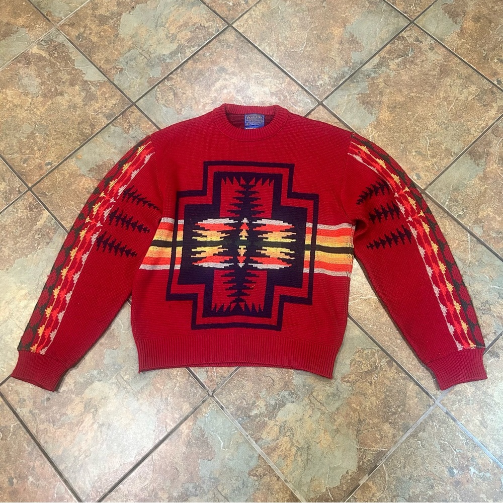 VTG Pendleton High Grade Western Wear Southwestern Virgin Wool Sweater Large